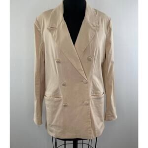 We Wore What Khaki Long Sleeve Double Breasted Notched Lapel Blazer Jacket Sz S